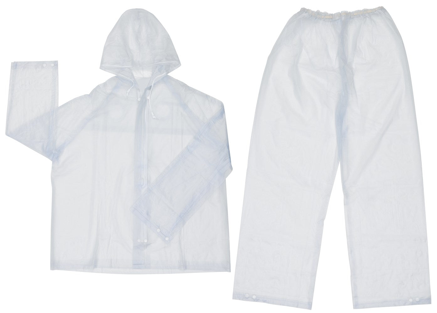 MCR Safety O722M Squall Series Rain Gear .20mm PVC Rainwear 2 Piece Waterproof Clear Rain Suit Rain Jacket with Attached Hood Elastic Waist Rain Pants (1 EA)