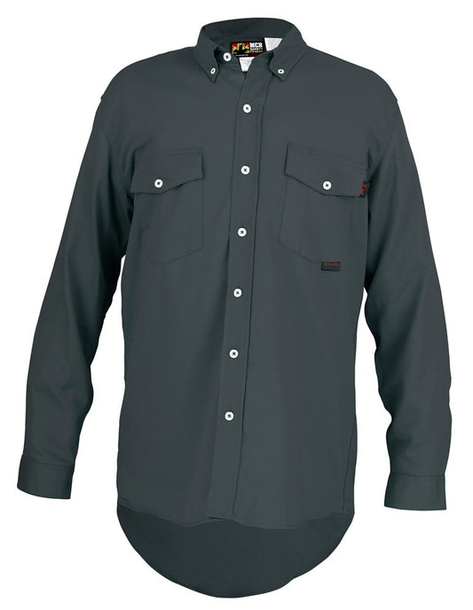 MCR Safety S1GL MCR Safety FR Gear Flame Resistant (FR) Work Shirt 100% Cotton, Gray (1 EA)