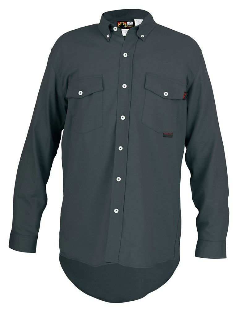 MCR Safety S1GLT MCR Safety FR Gear Flame Resistant (FR) Work Shirt 100% Cotton, Gray (1 EA)