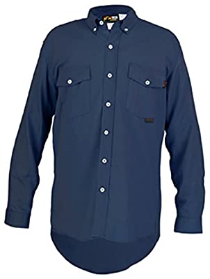 MCR Safety S1NM MCR Safety FR Gear Flame Resistant (FR) Work Shirt 100% Cotton, Navy (1 EA)