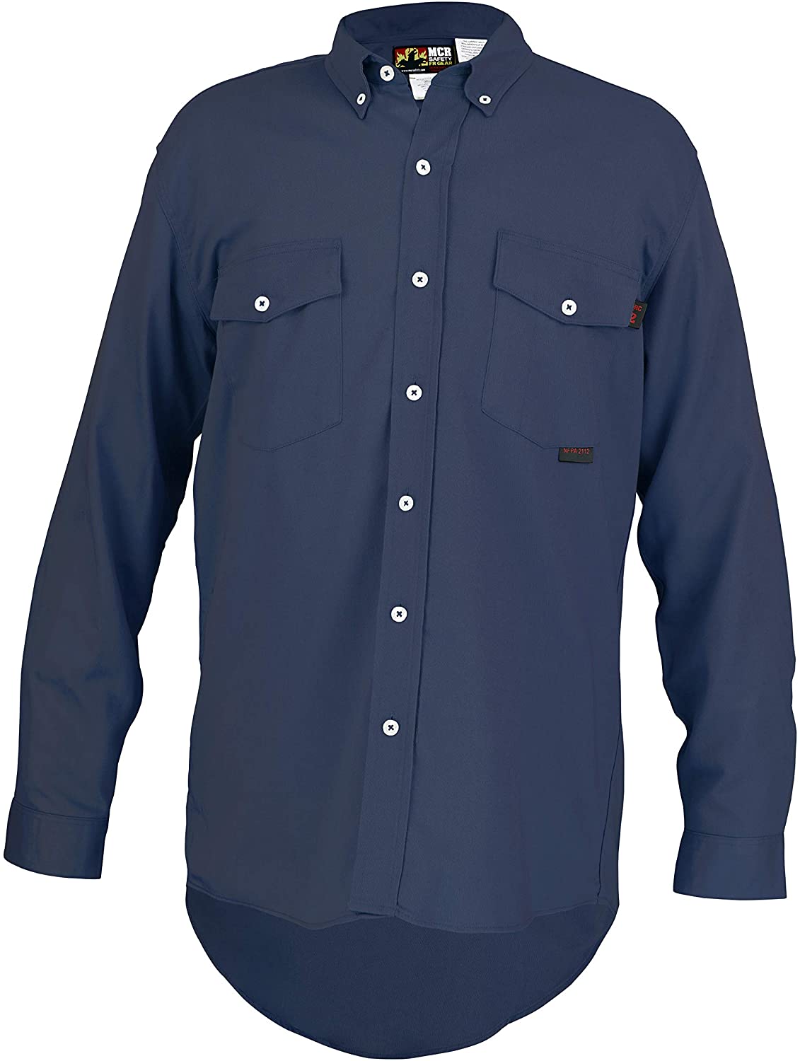 MCR Safety S1NX2T MCR Safety FR Gear Flame Resistant (FR) Work Shirt 100% Cotton, Navy (1 EA)