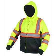 MCR Safety S2CL3LZX2 Luminator® Series Hoodie with Zipper Front Closure Attached Drawstring Hood Hand Warmer Pockets Meets ANSI/ISEA 107 2020 Standard Type R Class 3 Complaint (1 EA)