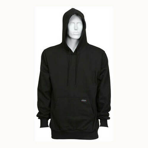 MCR Safety SS2BKL MCR Safety FR Gear Flame Resistant (FR) Hooded Pullover Sweatshirt 100% Cotton Interlock Fleece Shell, Black (1 EA)