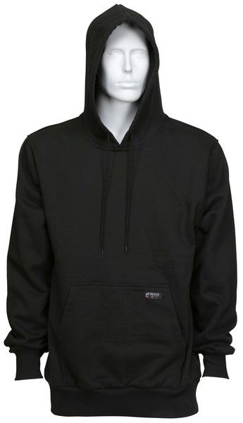 MCR Safety SS2BKS MCR Safety FR Gear Flame Resistant (FR) Hooded Pullover Sweatshirt 100% Cotton Interlock Fleece Shell, Black (1 EA)