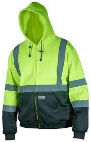 MCR Safety SSCL3LZX3 Luminator® Series Polyester Lime/Black Hoodie Zipper Front and Attached Drawstring Hood Meets ANSI/ISEA 107 2020 Standard Type R Class 3 Compliant (1 EA)