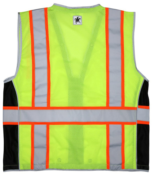 MCR Safety SURVCL2LL Luminator® Series Hi-Vis Reflective Lime Safety Vest Trimmed with Silver Reflective Material Meets ANSI/ISEA 107 2020 Standard Type R Class 2 Compliant (1 EA)