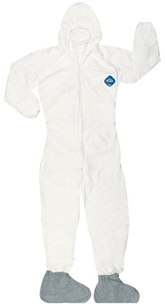 MCR Safety TY122SL DuPont™ Tyvek® Coverall with Attached Hood and Ankles Elastic Sleeves and on Ankles Zipper Front Closure (1 CS)