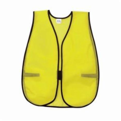 MCR Safety V200 Lime Yellow Mesh Safety Vest Light Weight Polyester Mesh Fabric General Purpose Non-ANSI Rated (1 EA)