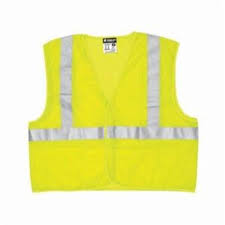 MCR Safety VCL2MLFRX2 Luminator® Series Hi-Vis Reflective Lime Safety Vest ANSI/ISEA 107 2020 Type R Class 2 Mesh Fabric with 2 Inch Silver Stripes Hook and Loop Front Closure (1 EA)