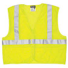 MCR Safety VCL2MLFRX3 Luminator® Series Hi-Vis Reflective Lime Safety Vest ANSI/ISEA 107 2020 Type R Class 2 Mesh Fabric with 2 Inch Silver Stripes Hook and Loop Front Closure (1 EA)