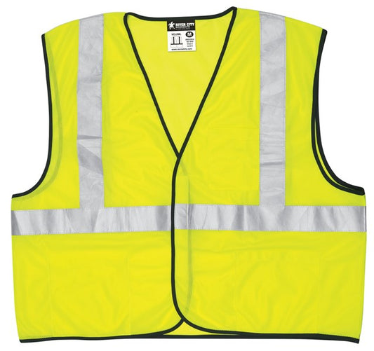 MCR Safety VCL2MLL Luminator® Series Hi-Vis Reflective Lime Safety Vest  Mesh Fabric with Hook & Loop Closure Meets ANSI/ISEA 107 2020 Standard Type R Class 2 (1 EA)