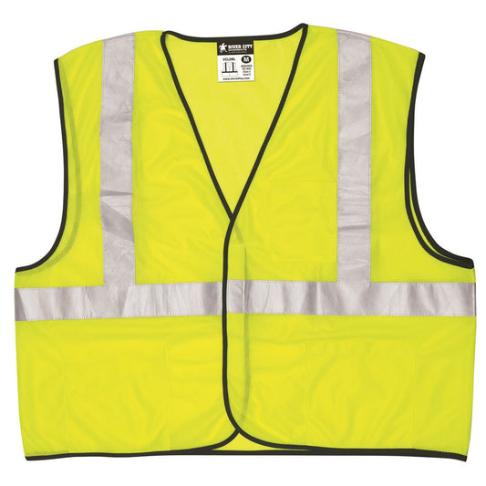 MCR Safety VCL2MLZL Luminator® Series Hi-Vis Reflective Lime Safety Vest Zipper Front Closure Meets ANSI/ISEA 107 2020 Standard Type R Class 2 Compliant (1 EA)