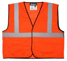 MCR Safety VCL2MOL Luminator® Series Hi-Vis Reflective Orange Safety Vest Mesh Fabric with 2 Inch Silver Stripes Hook and Loop Front Closure Meets ANSI/ISEA 107 2020 Standard Type R Class 2 Compliant  (1 EA)