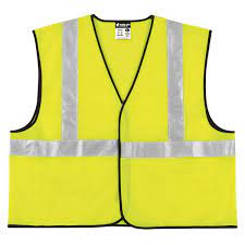 MCR Safety VCL2SLX4 Luminator® Series Hi-Vis Reflective Lime Safety Vest Meets ANSI/ISEA 107 2020 Standard Type R Class 2 Compliant  Solid Fabric with 2 Inch Silver Stripes Hook and Loop Front Closure (1 EA)