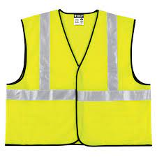 MCR Safety VCL2SLXL Luminator® Series Hi-Vis Reflective Lime Safety Vest Meets ANSI/ISEA 107 2020 Standard Type R Class 2 Compliant  Solid Fabric with 2 Inch Silver Stripes Hook and Loop Front Closure (1 EA)