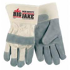 MCR Safety VP1700L Big Jake® Premium Leather Work Glove A+ Side leather, 23/4 Inch Safety Cuff Sewn with DuPont™ Kevlar® Vending Packaged (1 Pair)