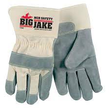 MCR Safety VP1700M Big Jake® Premium Leather Work Glove A+ Side leather, 23/4 Inch Safety Cuff Sewn with DuPont™ Kevlar® Vending Packaged (1 Pair)