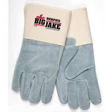 MCR Safety VP1718XL Big Jake® Premium A+ Side Leather Palm Work Gloves 4.5 Inch Extended Gauntlet Cuff and Full Leather Back Sewn with DuPont™ Kevlar® Vending Packaged (1 Pair)