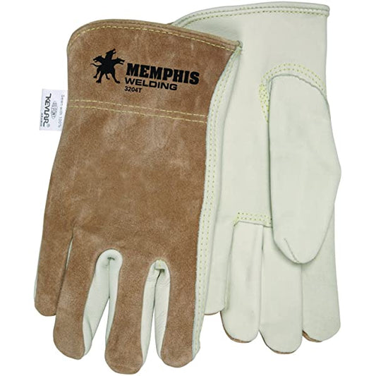 MCR Safety VP3204XXL Leather Drivers Work Gloves Select Grade Grain Palm, Split Back Keystone Thumb Vending Packaged Sewn with DuPont™ Kevlar® (1 Pair)