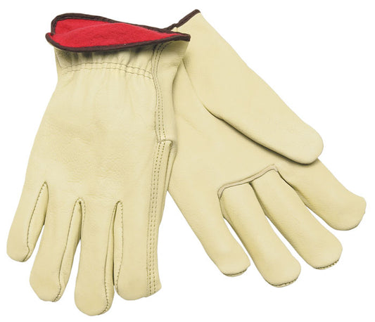 MCR Safety VP3250L Vending Packaged Work Gloves Grain Cow Drivers Gloves Premium Fleece Lined with Straight Thumb (1 Pair)