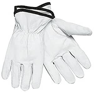 MCR Safety VP3611M Leather Drivers Work Gloves Premium Grain Goatskin Leather Keystone Thumb Vending Packaged (1 Pair)