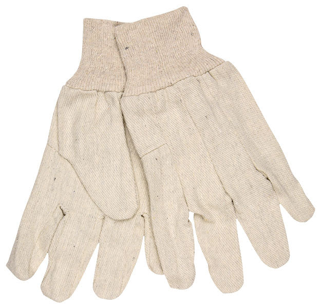 MCR Safety VP8100A Tan Canvas Work Gloves Clute Pattern with Knit Wrist 8 Ounce Cotton Polyester Blend Wing Thumb Vending Packaged (1 Pair)