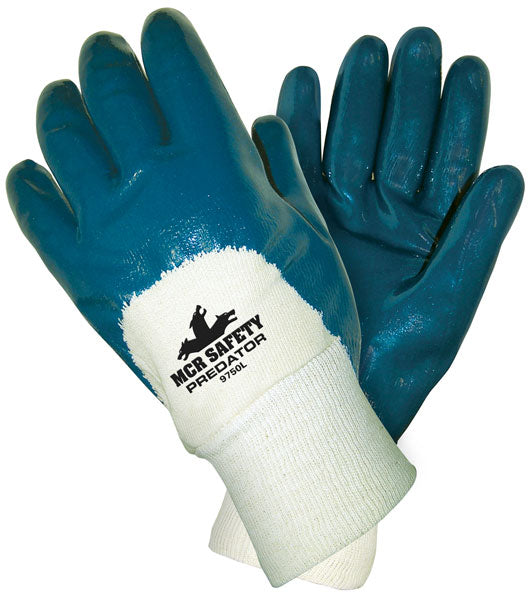 MCR Safety VP9750 Predator® Gloves Nitrile Palm Coated with Jersey Lining Knit Wrist Vending Packaged (1 Pair)