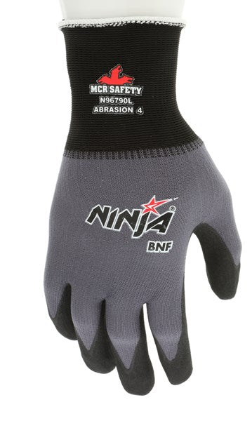 MCR Safety VPN96790L Ninja® BNF  with NFT® Coating 15 Gauge nylon/spandex Coated palm and fingertips Vending Packaged (1 Pair)