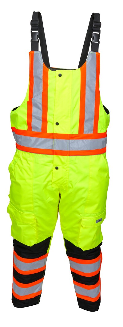 MCR Safety VT38BPL Vortex Hi-Vis Rainwear Winter Pants Insulated Rip-Stop Polyester/PU Easy Release Suspenders Meets ANSI/ISEA 107 2020 Standard Class E Compliant Bib Pant (1 EA)