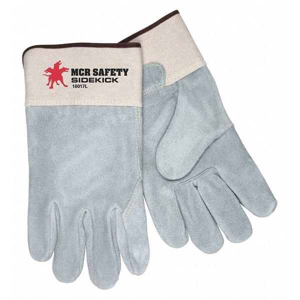 MCR Safety 16017XL Sidekick® Gloves with Full Leather Back Select Side Split Leather Palm Work Gloves 2.5 Inch Rubberized Safety Cuff (1 DZ)