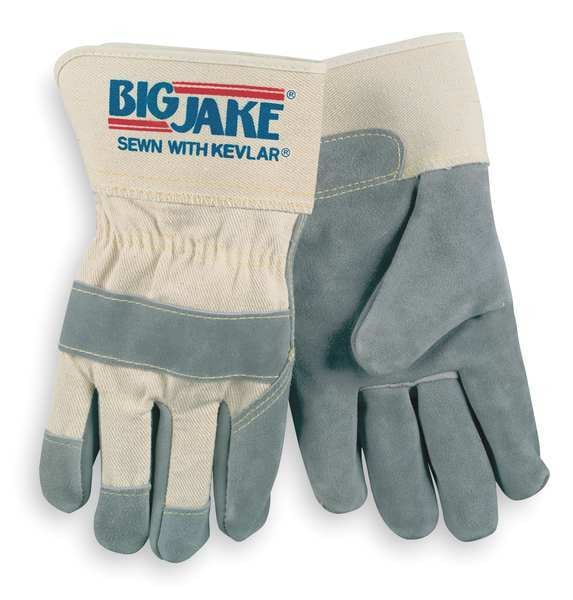 MCR Safety 1702L Big Jake A+ Side Leather Palm Work Gloves 2.75-Inch Safety Cuff Palm Lined with DuPont™ Kevlar® Sewn with DuPont™ Kevlar® Thread (1 DZ)