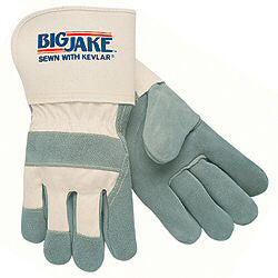 MCR Safety 1710XL Big Jake® Premium Grade A+ Side Leather Leather Palm Work Gloves 4.5 Inch Safety Cuff Sewn with DuPont™ Kevlar® (1 DZ)