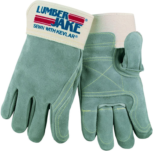 MCR Safety 1735M Big Jake®, Full Leather Back Premium A+ Side Leather Palm Work Gloves 2.75 Inch Safety Cuff, Double Palm and Fingers Sewn with DuPont™ Kevlar® (1 DZ)