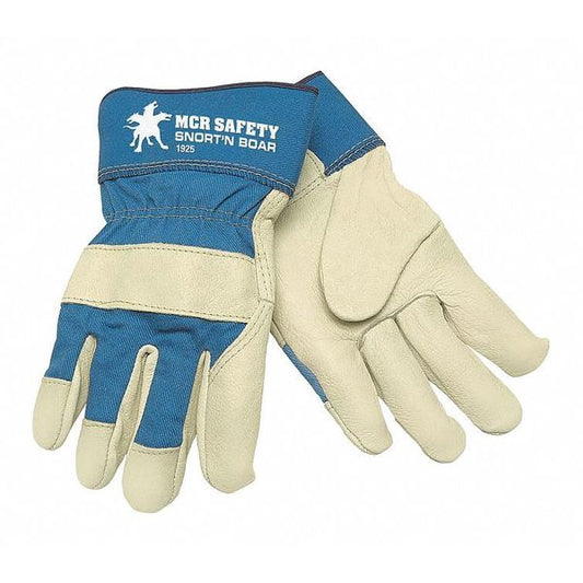 MCR Safety 1925XL MCR Safety Mustang Premium Grain Pigskin Leather Palm Work Gloves 2.5-Inch Rubberized Safety Cuff (1 DZ)