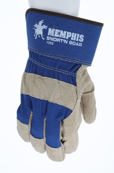 MCR Safety 1952L Snort-N-Boar Gloves Premium Split Pigskin Leather Palm Work Gloves 2.5 Inch Rubberized Safety Cuff (1 DZ)