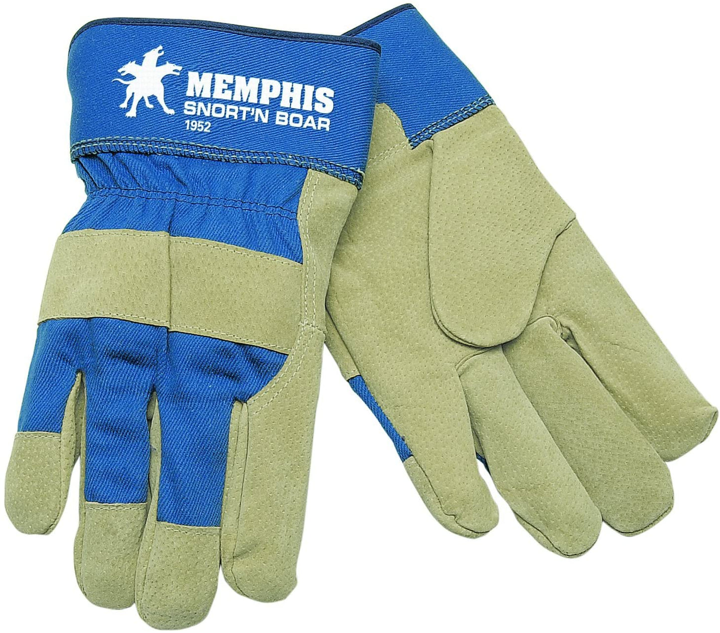 MCR Safety 1952XS Snort-N-Boar Gloves Premium Split Pigskin Leather Palm Work Gloves 2.5 Inch Rubberized Safety Cuff (1 DZ)