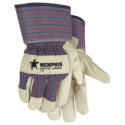 MCR Safety 1965L Artic Jack® Premium Grain Pigskin Insulated Leather Palm Work Gloves 2.5-Inch Rubberized Safety Cuff Thermosock® Lined (1 DZ)