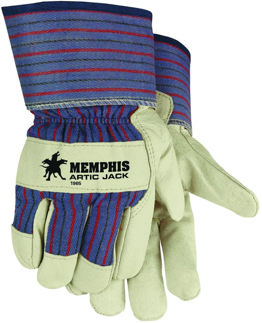 MCR Safety 1965M Artic Jack® Premium Grain Pigskin Insulated Leather Palm Work Gloves 2.5-Inch Rubberized Safety Cuff Thermosock® Lined (1 DZ)