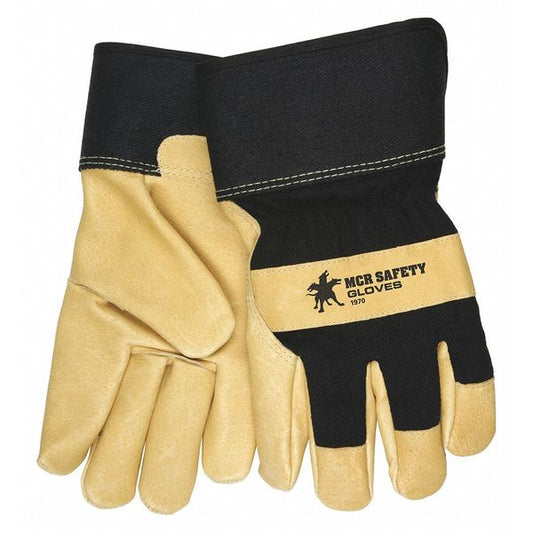 MCR Safety 1970L Premium Grain Pigskin Leather Thermal Lined Leather Palm Work Gloves 2.5 Inch Rubberized Safety Cuff (1 DZ)