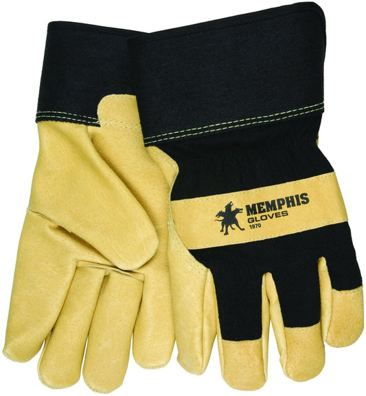 MCR Safety 1970S Premium Grain Pigskin Leather Thermal Lined Leather Palm Work Gloves 2.5 Inch Rubberized Safety Cuff (1 DZ)