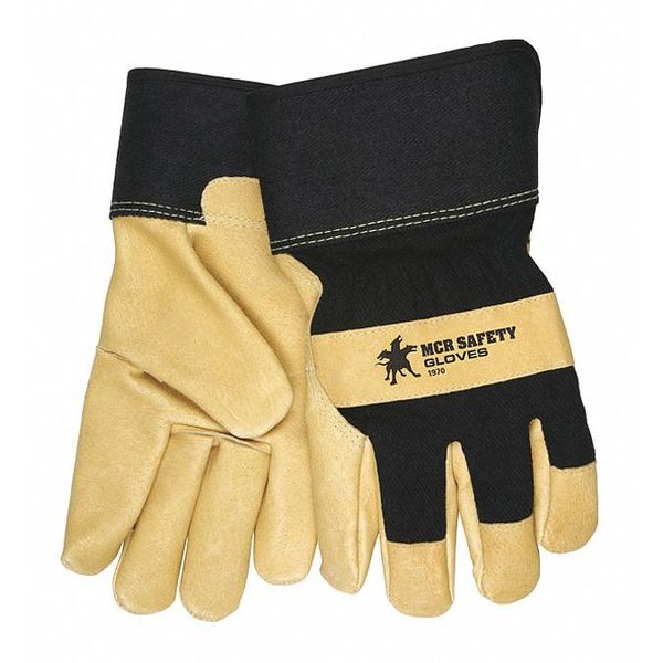 MCR Safety 1970XL Premium Grain Pigskin Leather Thermal Lined Leather Palm Work Gloves 2.5 Inch Rubberized Safety Cuff (1 DZ)