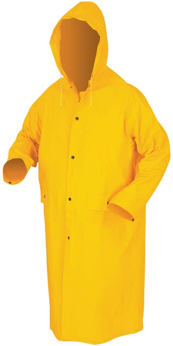 MCR Safety 200CX4 Classic Series Rain Gear .35mm PVC / Polyester Material Waterproof Yellow Raincoat Detachable Hood (1 EA)