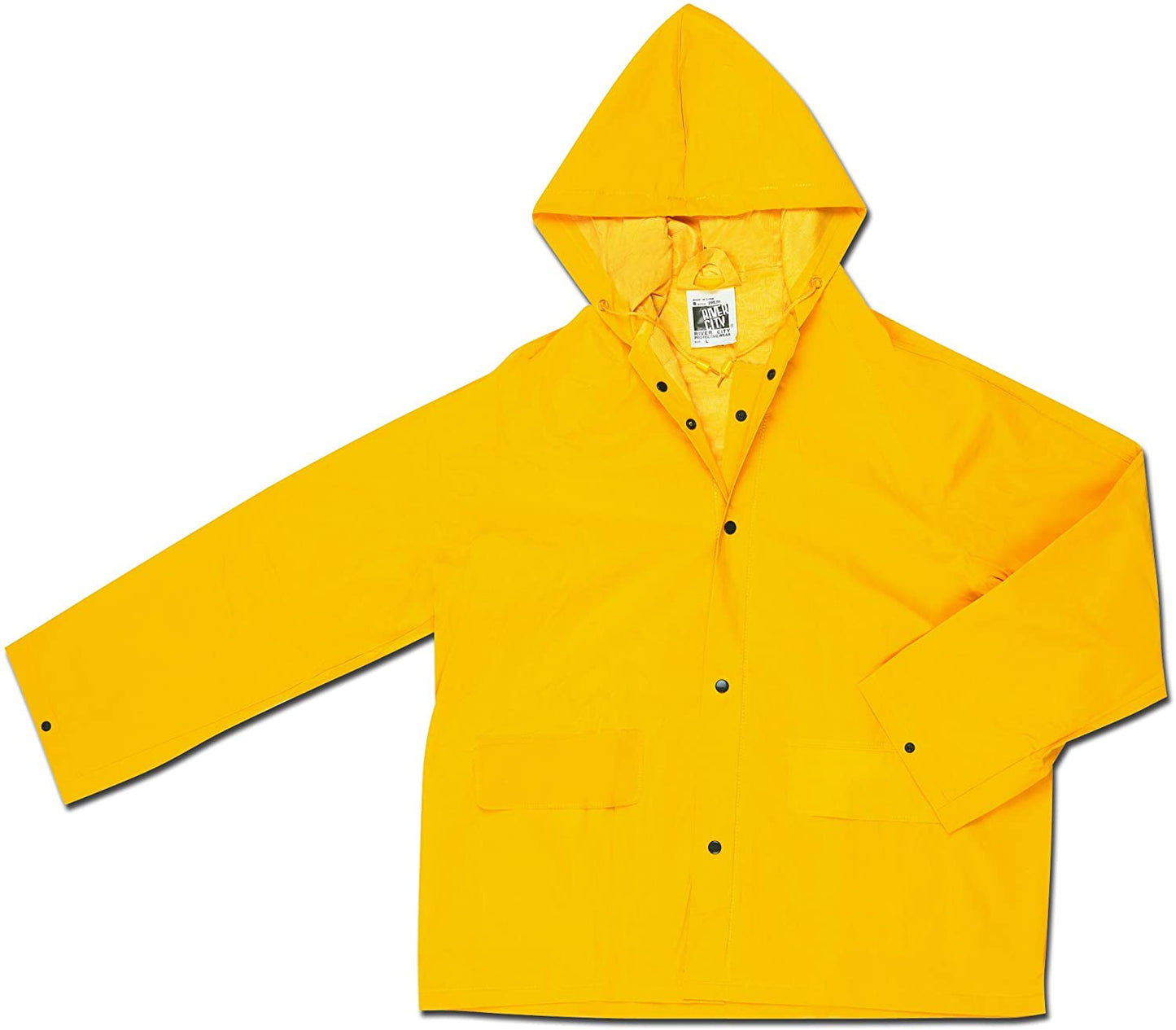 MCR Safety 200JHX2 Classic Series Rain Gear .35mm PVC / Polyester Material Waterproof Yellow Rain Jacket Attached Hood (1 EA)