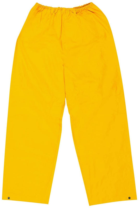 MCR Safety 200PWM Classic Series Rain Gear .35mm PVC / Polyester Material Waterproof Yellow Rain Pants Elastic Waist Style with Plain Front (1 EA)