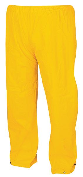 MCR Safety 200PWX4 Classic Series Rain Gear .35mm PVC / Polyester Material Waterproof Yellow Rain Pants Elastic Waist Style with Plain Front (1 EA)