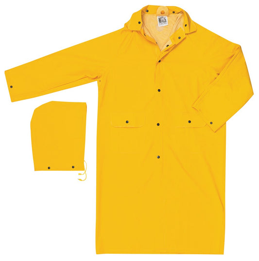 MCR Safety 230CL Classic Series Rain Gear PVC / Polyester Material Waterproof Yellow Raincoat Detachable Hood (1 EA)