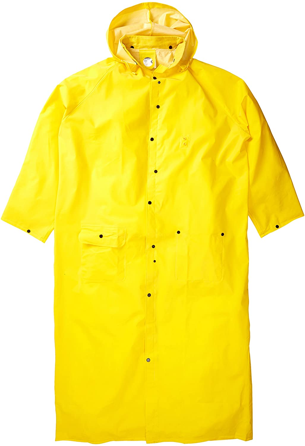 MCR Safety 260CX2 Classic Plus Series Rain Gear .35mm PVC / Polyester Material Waterproof Ankle Length Yellow Raincoat Detachable Hood and Corduroy Collar (1 EA)