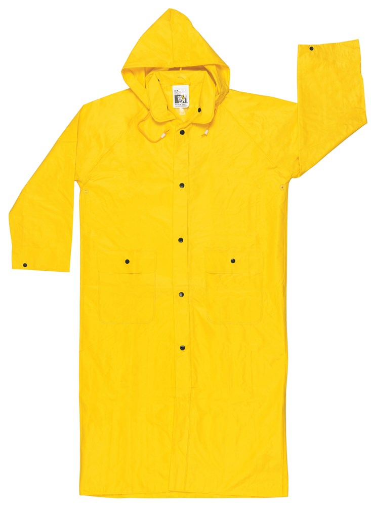 MCR Safety 300CL Wizard Series Rain Gear .28 mm PVC / Nylon / PVC Rainwear Waterproof Yellow Raincoat Detachable Hood (1 EA)