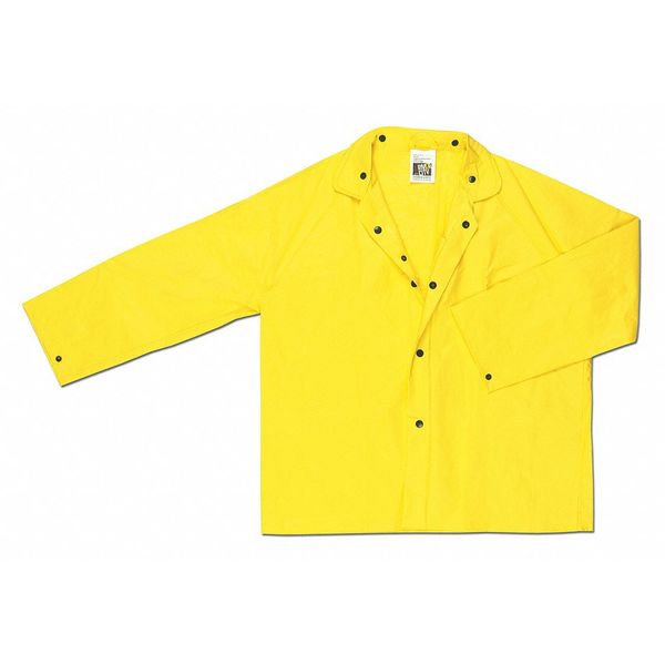 MCR Safety 300JL Wizard Series Rain Gear .28mm PVC / Nylon / PVC Rainwear Waterproof Yellow Rain Jacket Detachable Hood (1 EA)