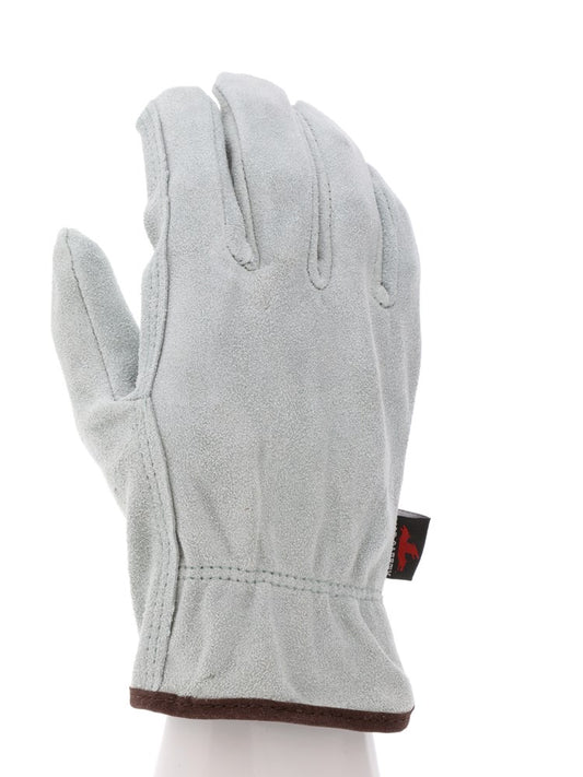 MCR Safety 3120M Leather Drivers Work Gloves Select Natural Pearl Gray Split Leather Straight Thumb (1 DZ)